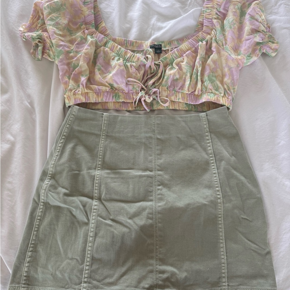 Target Mini Skirt in Olive Green